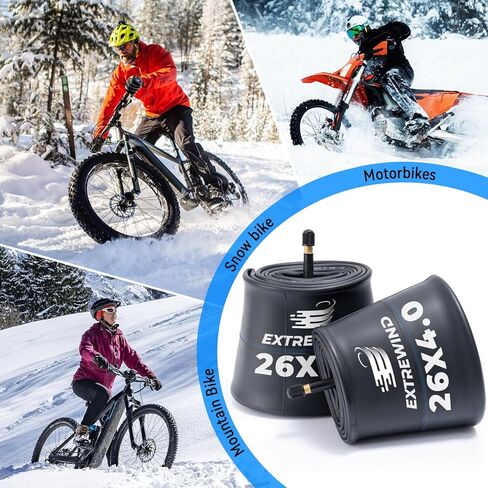 26x4.0 (100/114-559) (2-PCS) Heavy Duty Bike Tubes Premium Butyl Rubber with Schrader Valve 40mm Inner Tubes Compatible for 26 x 4.0 26x4 26x4.5 E-Bike/Electric/Mountain Fat Bike Tires Tubes(E-003) in Saudi Arabia