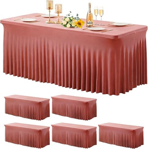 2 حزمة بني دنة طاولة الجدول ل 6 أقدام الطاولات المستطيل ، 6 أقدام التجاعيد مجانية المائدة المائدة المجانية المائدة الطاولة. in Kuwait