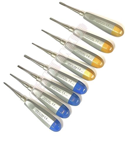 German 8 PCS Straight 1.5MM to 4MM Dental Surgery Extraction LUXATING Elevator Blue and Gold in Saudi Arabia