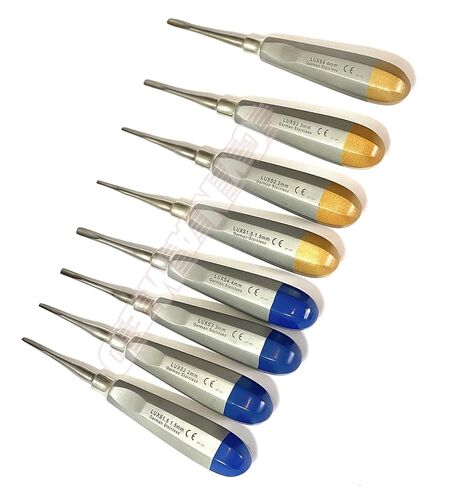 German 8 PCS Straight 1.5MM to 4MM Dental Surgery Extraction LUXATING Elevator Blue and Gold in Saudi Arabia