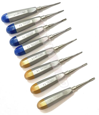 German 8 PCS Straight 1.5MM to 4MM Dental Surgery Extraction LUXATING Elevator Blue and Gold in Saudi Arabia
