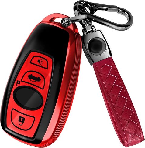 Lucrum متوافق مع Subaru Key Cover و Ceychain الجلود ، حالة KeyFob لـ Forester Impreza Legacy Sti Wrx (2016-2025) in Kuwait