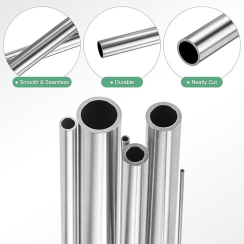 M METERXITY 300mm 304 Stainless Steel Tube, 1mm 2mm 4mm 6mm 8mm 10mm OD 0.3mm/0.5mm/1mm Wall Thick Seamless Straight Metal Pipe Tubing for Construction/Machining/Crafting [Set of 6 Sizes] in Saudi Arabia