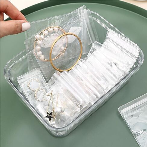 Clear PVC Jewelry Bags with Anti-Oxidation, Plastic Pockets Organizer, Transparent Zipper Bag Storage Pouch for Packaging Jewelry Rings Earrings(20pcs 3.15 * 4.72IN) in Saudi Arabia