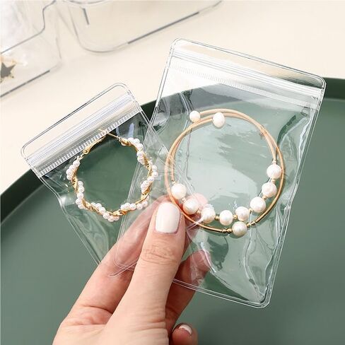 Clear PVC Jewelry Bags with Anti-Oxidation, Plastic Pockets Organizer, Transparent Zipper Bag Storage Pouch for Packaging Jewelry Rings Earrings(20pcs 3.15 * 4.72IN) in Saudi Arabia