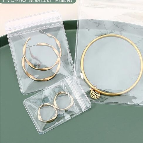Clear PVC Jewelry Bags with Anti-Oxidation, Plastic Pockets Organizer, Transparent Zipper Bag Storage Pouch for Packaging Jewelry Rings Earrings(20pcs 3.15 * 4.72IN) in Saudi Arabia