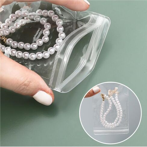 Clear PVC Jewelry Bags with Anti-Oxidation, Plastic Pockets Organizer, Transparent Zipper Bag Storage Pouch for Packaging Jewelry Rings Earrings(20pcs 3.15 * 4.72IN) in Saudi Arabia