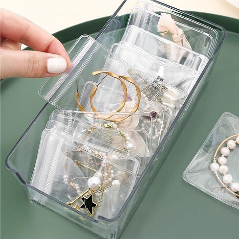 Clear PVC Jewelry Bags with Anti-Oxidation, Plastic Pockets Organizer, Transparent Zipper Bag Storage Pouch for Packaging Jewelry Rings Earrings(20pcs 3.15 * 4.72IN) in Saudi Arabia