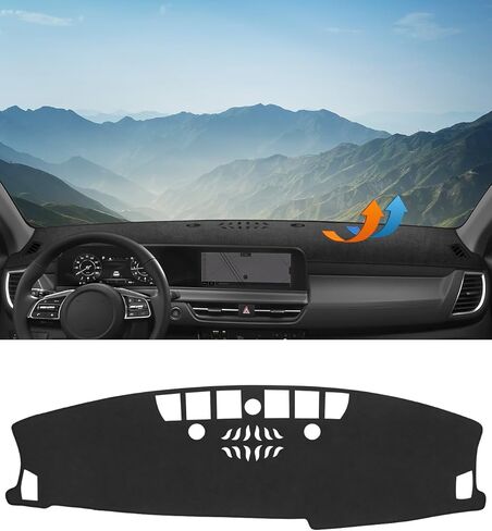 Dash Cover Mat Fits for Toyota Prius 2016-2022 Accessories Black Flannel Interior Trim Car Dashboard UV Sun Protection in Kuwait