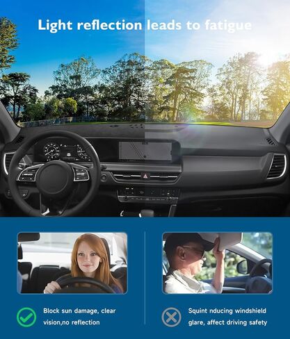 Dash Cover Mat Fits for Toyota Prius 2016-2022 Accessories Black Flannel Interior Trim Car Dashboard UV Sun Protection in Kuwait