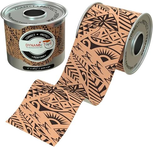 Tape Tape Dynamic PowerBand® | الشريط الدعم الميكانيكي الحيوي النهائي والارتداد | 4 اتجاه تمتد | لاصق خالي من اللاتكس ، مقاوم للماء | تان عادي - 2 " in Kuwait