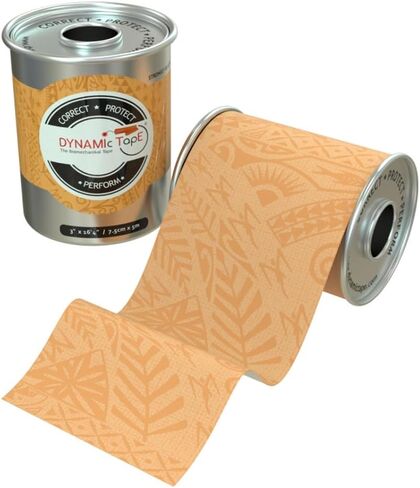 Tape Tape Dynamic PowerBand® | الشريط الدعم الميكانيكي الحيوي النهائي والارتداد | 4 اتجاه تمتد | لاصق خالي من اللاتكس ، مقاوم للماء | تان عادي - 2 " in Kuwait