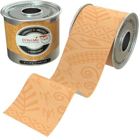 Tape Tape Dynamic PowerBand® | الشريط الدعم الميكانيكي الحيوي النهائي والارتداد | 4 اتجاه تمتد | لاصق خالي من اللاتكس ، مقاوم للماء | تان عادي - 2 " in Kuwait