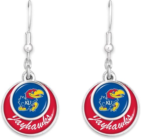 Kansas Jayhawks Stacked Disk Earrings Jewelry Gift Licensed KU in Saudi Arabia