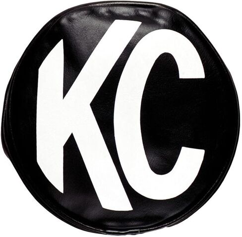 KC Hilites 5800 8 "غطاء ضوء الفينيل الأسود الدائري مع شعار KC الأبيض - مجموعة من 2 in Kuwait