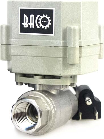BACOENG Motorized Ball Valve, 1/2" DN15 Electrical Ball Valve, 2 Way 110VAC Stainless Steel NC Electric Water Valve in Saudi Arabia