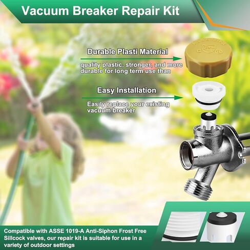 2 Pack Vacuum Breaker Repair Kit Replacement for VACVBKX1B, Outdoor Faucet Repair Kit, ASSE 1019-A Vacuum Breaker for Traditional Anti Siphon Frost Free Sillcock Valves Anti Siphon Valve Repair Kit in Kuwait