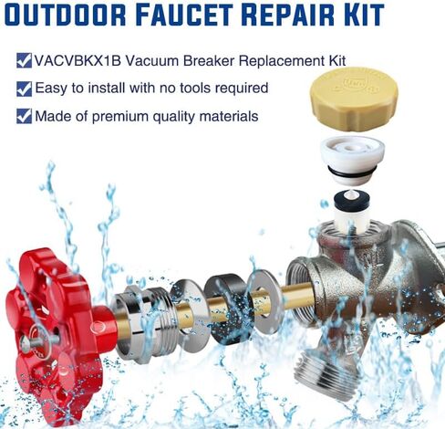 2 Pack Vacuum Breaker Repair Kit Replacement for VACVBKX1B, Outdoor Faucet Repair Kit, ASSE 1019-A Vacuum Breaker for Traditional Anti Siphon Frost Free Sillcock Valves Anti Siphon Valve Repair Kit in Kuwait