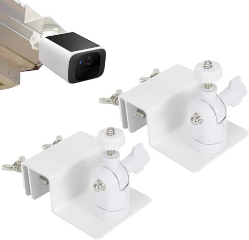 Tonton Gutter Mount for Solar Panel and Outdoor Security Camera Compatible with Ring, Arlo, Eufy, Wyze, Reolink, Google Nest, Blink, Standard 1/4"-20 Mount, Up & Down Version Universal Bracket (White) in Kuwait