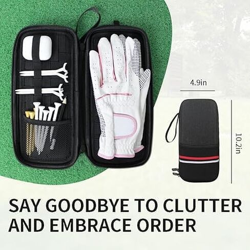 Golf Glove Case Holder with Golf Glove Shaper Protective Golf Accessories Case Bag Hard Case Organizer with Storage Slots for Balls, Tees, Markers, Golf Gifts for Men & Women in Saudi Arabia