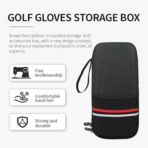 Golf Glove Case Holder with Golf Glove Shaper Protective Golf Accessories Case Bag Hard Case Organizer with Storage Slots for Balls, Tees, Markers, Golf Gifts for Men & Women in Saudi Arabia
