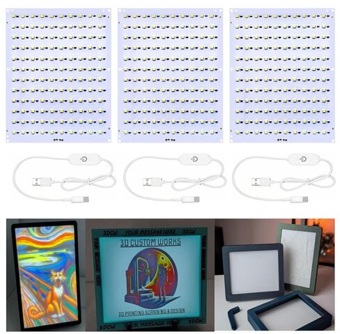 CMYK LED Backlight Board Kit Faz007 لإكسسوارات Bambu Lab Makerworld ， طابعة ثلاثية الأبعاد مصباح DIY أجهزة قطع الغيار 5V Type-C مدعومة （3Kit） in Kuwait