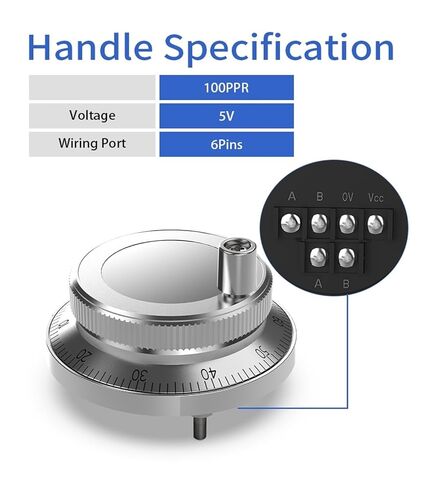 CNC Electronic Hand Wheel 60/80MM Manual Generator CNC Machine Tools Hand Wheel Machine Electronic Rotary Encoder(5V-100PPR-6Pins,60mm) in Saudi Arabia