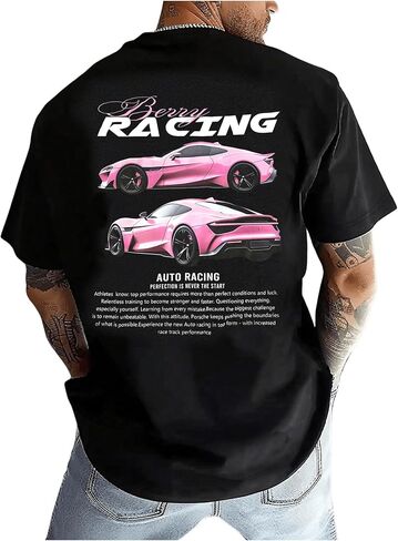 خطاب سيارة Wdirara للرجال رسم قميص جولة رقبة قصيرة الأكمام Tee Streetwear Top in Saudi Arabia