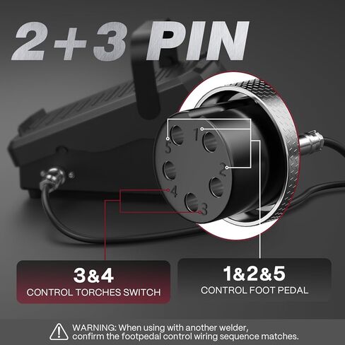 ARCCAPTAIN TIG Welding Foot Pedal, 5-Pin Remote Amp Control, Wider Contact Area & Strap Design Foot Pedal for TIG200/ TIG200P/ TIG200P ACDC/ TIG205 PRO/ TIG205P PRO in Saudi Arabia