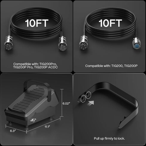 ARCCAPTAIN TIG Welding Foot Pedal, 5-Pin Remote Amp Control, Wider Contact Area & Strap Design Foot Pedal for TIG200/ TIG200P/ TIG200P ACDC/ TIG205 PRO/ TIG205P PRO in Saudi Arabia