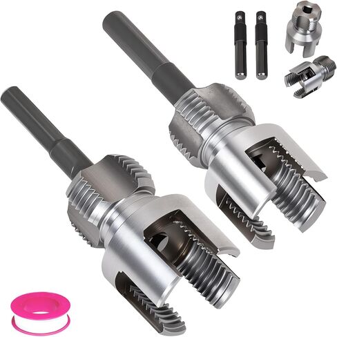 2PCS PVC Pipe Threader Kit - Dual-Function Internal & External Pipe Threading Tool for 1/2" & 3/4" PVC/Plastic Pipes in Kuwait