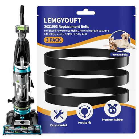 أحزمة تفريغ LEMGYOUFT مكونة من 5 قطع لـ Bissell PowerForce Helix (Turbo) - حزام بديل P/N 2031093,1604129,3031120، يناسب الموديلات 2191,2191U,1700,1701,2691,2692,1797,3920,3332,2190,1240,12B1,68C7 سلسلة in Kuwait