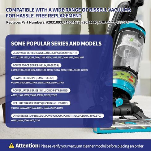 أحزمة تفريغ LEMGYOUFT مكونة من 5 قطع لـ Bissell PowerForce Helix (Turbo) - حزام بديل P/N 2031093,1604129,3031120، يناسب الموديلات 2191,2191U,1700,1701,2691,2692,1797,3920,3332,2190,1240,12B1,68C7 سلسلة in Kuwait