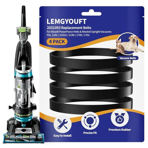 أحزمة تفريغ LEMGYOUFT مكونة من 5 قطع لـ Bissell PowerForce Helix (Turbo) - حزام بديل P/N 2031093,1604129,3031120، يناسب الموديلات 2191,2191U,1700,1701,2691,2692,1797,3920,3332,2190,1240,12B1,68C7 سلسلة in Kuwait
