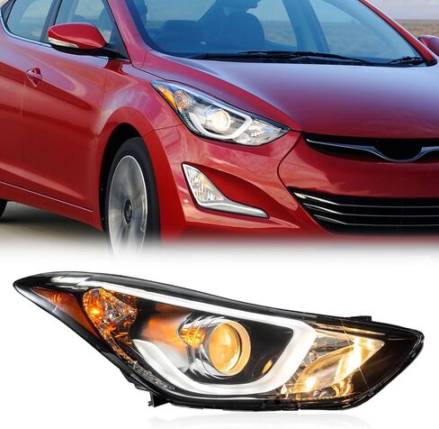 TODO Headlights with LED DRL Assembly Compatible with 2014 2015 2016 Elantra Sport Limited Head Light with LED Side Marker Light Replacement 921023Y510 921013Y510 Driver & Passenger Side in Kuwait