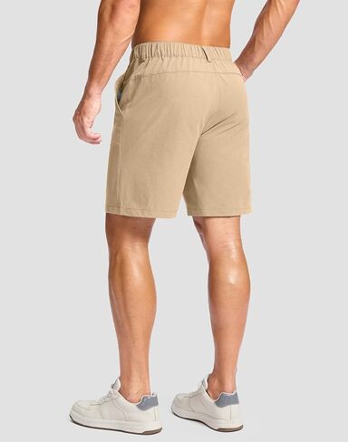 Soothfeel Men's Casual Shorts 7" Lightweight Golf Shorts for Men Stretch with Pockets Quick Dry Breathable Workout Shorts Khaki XL in Saudi Arabia