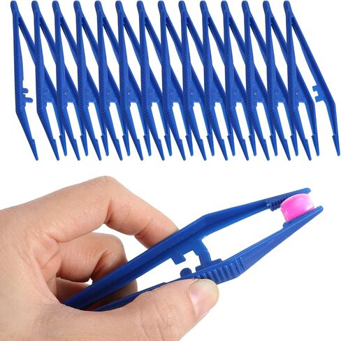 30 Pack Plastic Tweezers, Disposable Forceps for Medical First Aid, Craft Tweezer with Finger Ridges, Serrated Tips and Narrow Points for Lab, School Science, Dressing, Gauze Handling in Saudi Arabia
