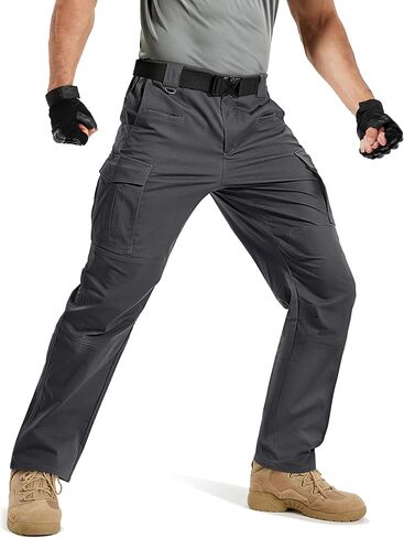 TACVASEN Men's Cargo Work Pants Ripstop Water Resistant Tactical Hiking Pants 8 Pocket Lightweight Construction Trousers in Saudi Arabia