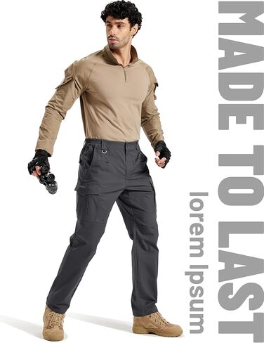 TACVASEN Men's Cargo Work Pants Ripstop Water Resistant Tactical Hiking Pants 8 Pocket Lightweight Construction Trousers in Saudi Arabia
