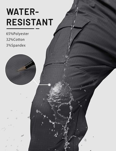 TACVASEN Men's Cargo Work Pants Ripstop Water Resistant Tactical Hiking Pants 8 Pocket Lightweight Construction Trousers in Saudi Arabia
