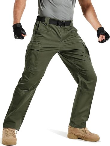 TACVASEN Men's Cargo Work Pants Ripstop Water Resistant Tactical Hiking Pants 8 Pocket Lightweight Construction Trousers in Saudi Arabia