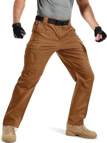 TACVASEN Men's Cargo Work Pants Ripstop Water Resistant Tactical Hiking Pants 8 Pocket Lightweight Construction Trousers in Saudi Arabia
