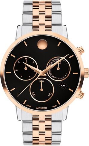 Movado Museum Classic Men's Watch - Swiss Quartz Chronograph Movement, Stainless Steel Link Bracelet - 3 ATM Water Resistance - Classic, Luxury Fashion Timepiece for Him - 42mm in Saudi Arabia