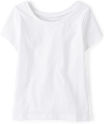The Children's Place Baby Girls And Toddler Basic Short Sleeve Layering Tees Shirt, Black Single, 5T US in Saudi Arabia
