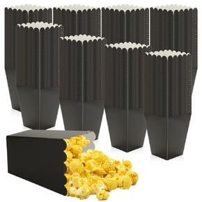 CertBuy 200 Pcs Black Popcorn Boxes, Cardboard Popcorn Container, Reusable Mini Paper Popcorn Containers for Party, Birthday, Wedding Decoration (2.2 x 4.2 x 3 in)