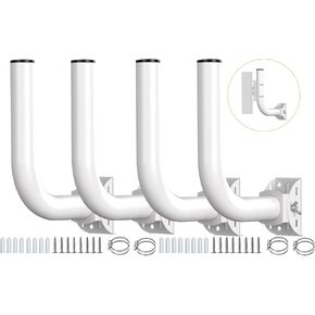 Universal Point to Point Wireless Bridge Pole Mount Bracket,J Pole Mount for Antenna and Outdoor Access Point,Pole and Wall-Mounted Mount for Outdoor Access Antenna Tp-Link and starlink 4-Pack