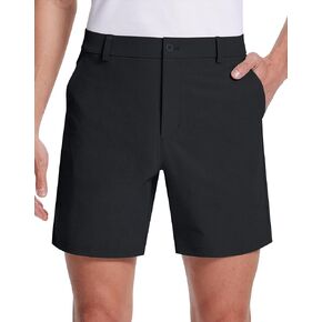 SERAMY Mens Golf Shorts 7 Inch Inseam Flat Front Hybrid Stretch Dress Casual Work Shorts with 5 Pockets Lightweight Quick Dry