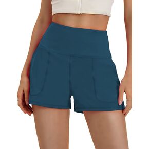 Pinspark womens High Waisted Wide Leg Sporty Short with Pockets