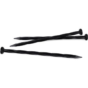 EasyFlex 1984 Spiral Landscape Edging Anchoring Spikes, 6 Count, Black