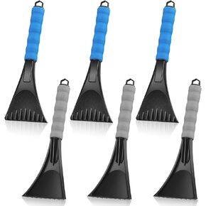 Leriton 6 Pieces Ice Scrapers for Car Windshield Snow and Ice Frost Scraper Breakers for Car and Small Trucks Window Removal Tool with Foam Handle for Cars Trucks Window (Classic Style)